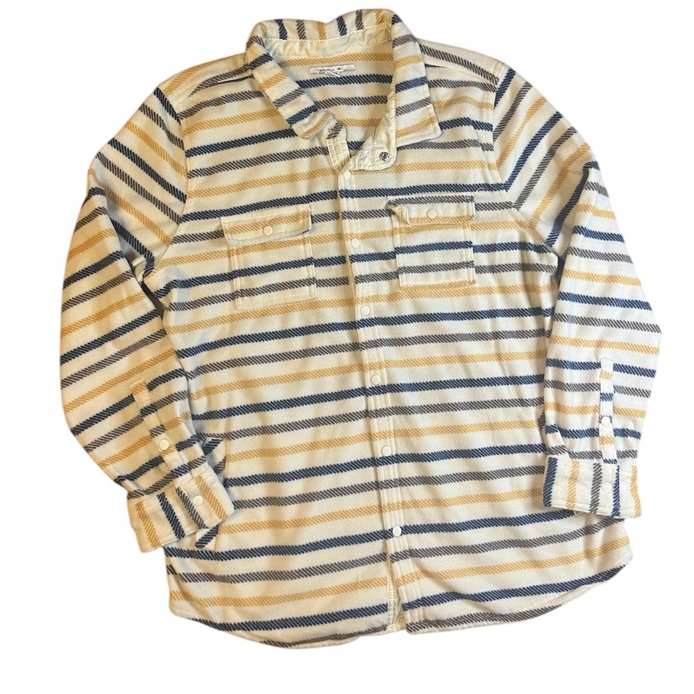 O’Neill Shacket Womens XL Beige Yellow Snap Front Fleece Shirt Jacket Cozy warm